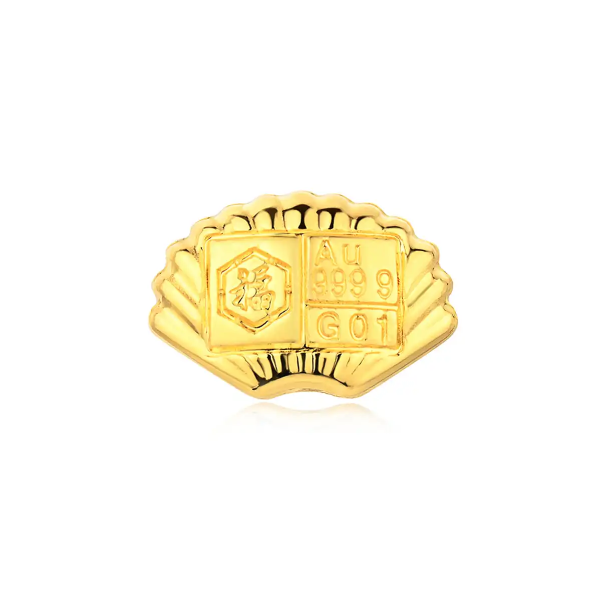 六福珠寶黃金金豆子 - "金貝殼"999.9黃金貝殼(5克)–附送木塞玻璃瓶