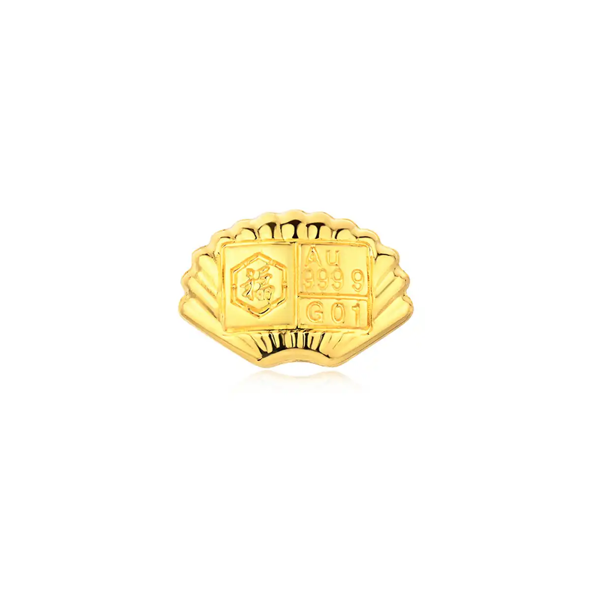 六福珠寶黃金金豆子 - "金貝殼"999.9黃金貝殼(1克)–附送木塞玻璃瓶