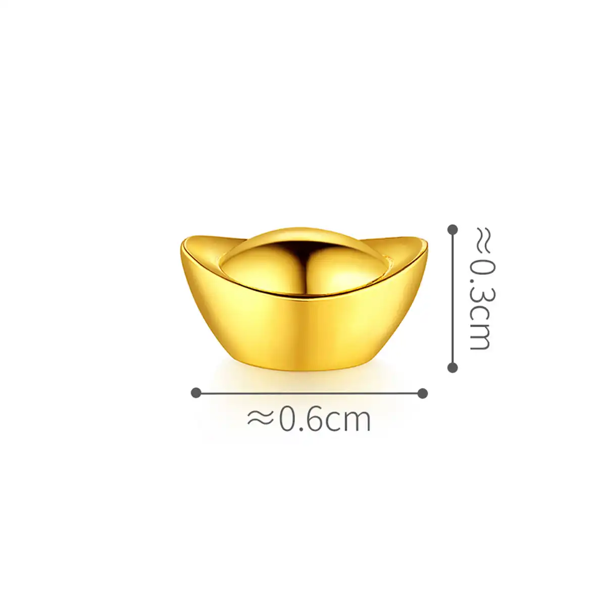 六福珠寶黃金金豆子 - "金元寶"999.9黃金金元寶(1克)–附送木塞玻璃瓶