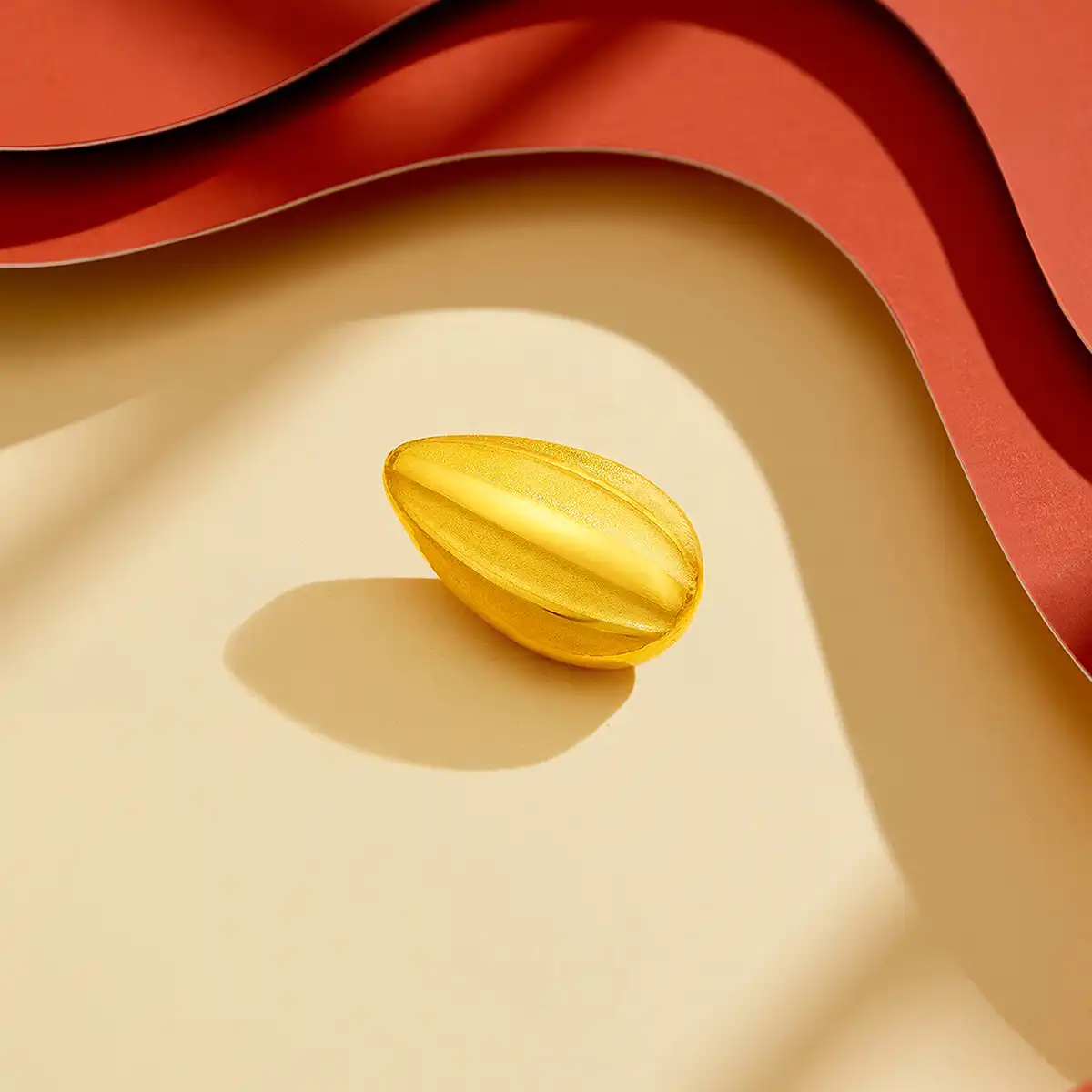 六福珠寶黃金金豆子 - "金瓜子"999.9黃金瓜子套裝(2粒)–附送木塞玻璃瓶