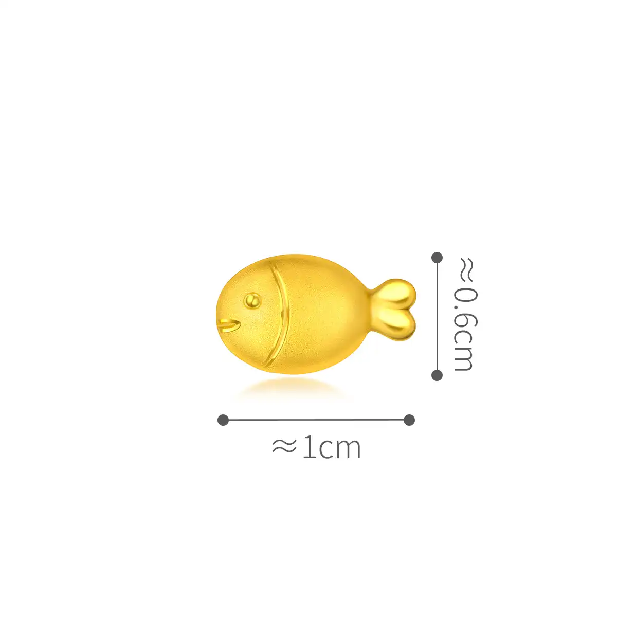 六福珠寶黃金金豆子 - "金鯉魚"999.9黃金鯉魚套裝(2粒)–附送可愛貓瓶
