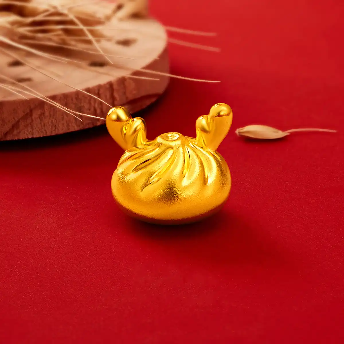 六福珠寶黃金金豆子 - "金小龍包"999足金小龍包套裝(2粒)–附送木塞玻璃瓶