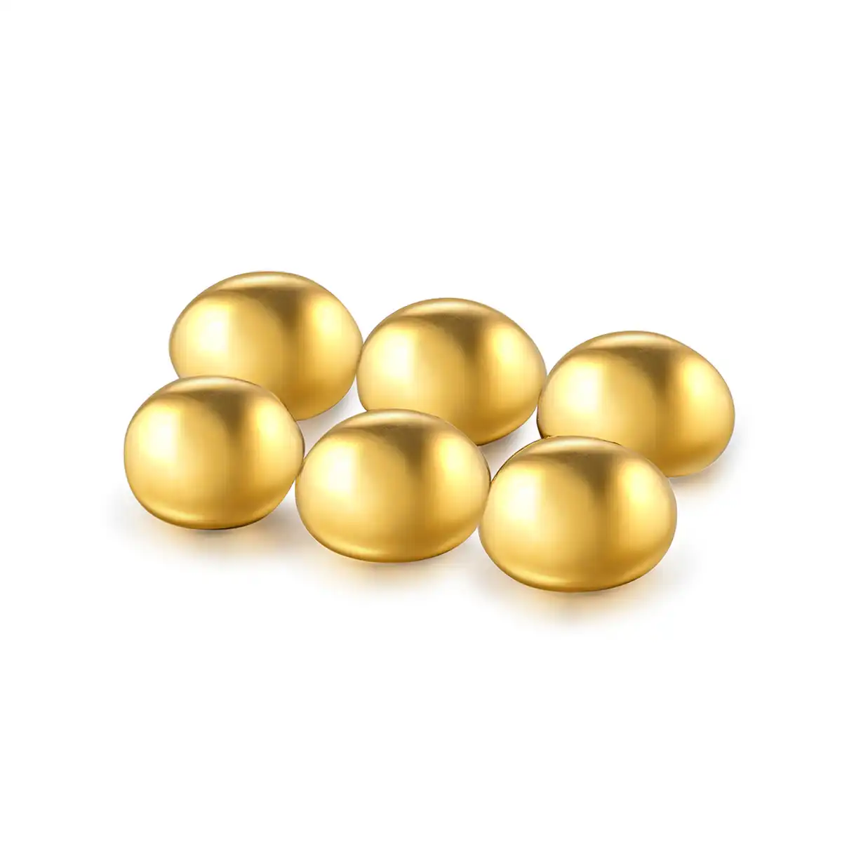 六福珠寶黃金金豆子 - "金豆子"999.9黃金金豆套裝(6粒0.5克金豆)–附送可愛貓瓶