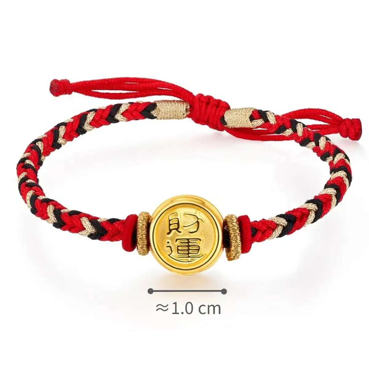 六福珠寶黃金串飾 - “財圓滾滾”好運999足金手繩(男裝)