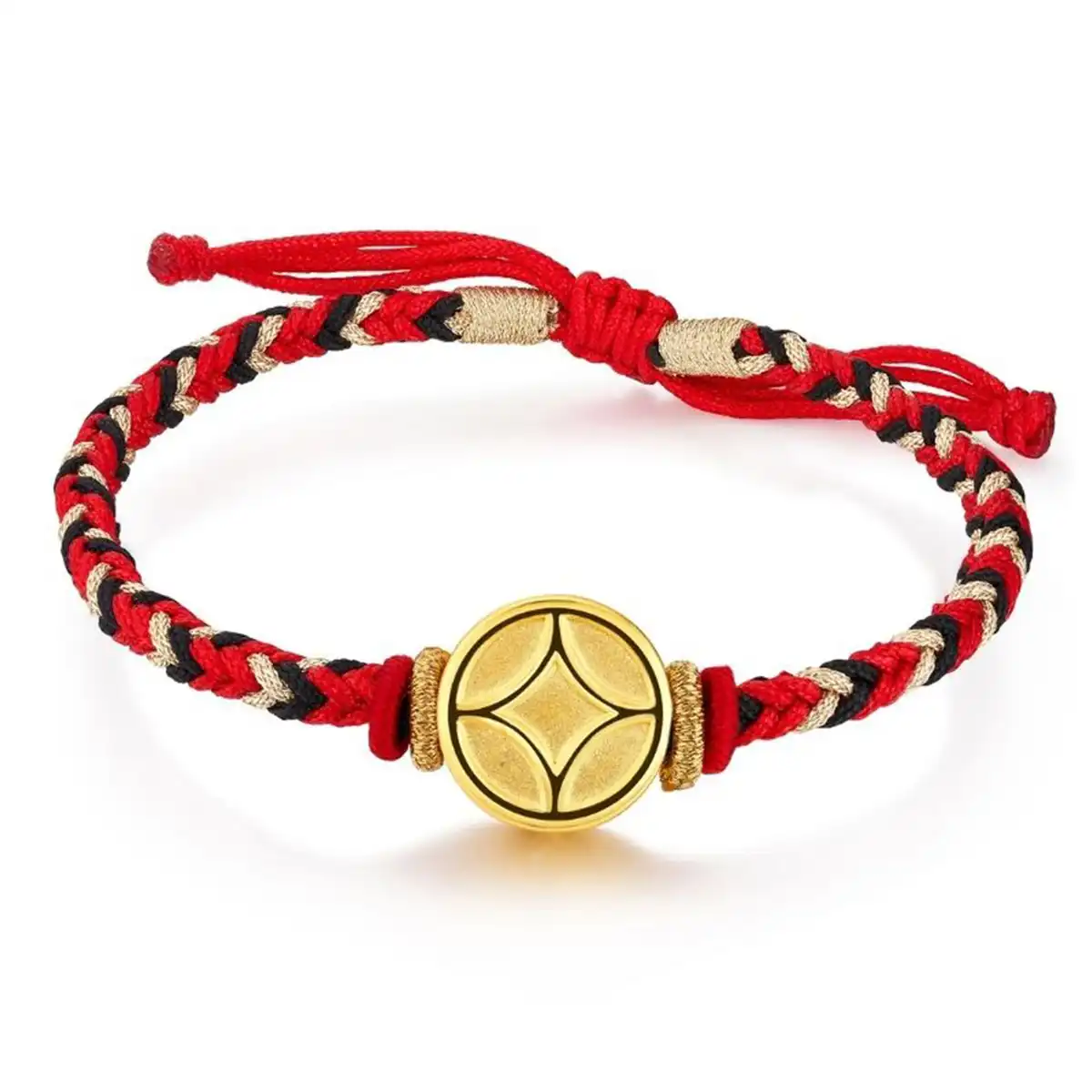 六福珠寶黃金串飾 - “財圓滾滾”好運999足金手繩(男裝)