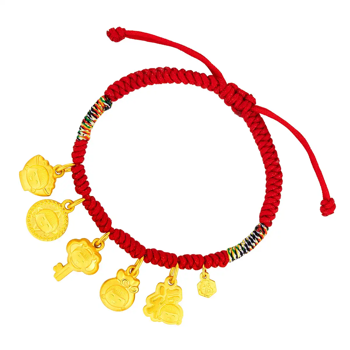 六福珠宝黄金串饰 - "婷婷「吉祥百宝」"999.9黄金串饰连手绳