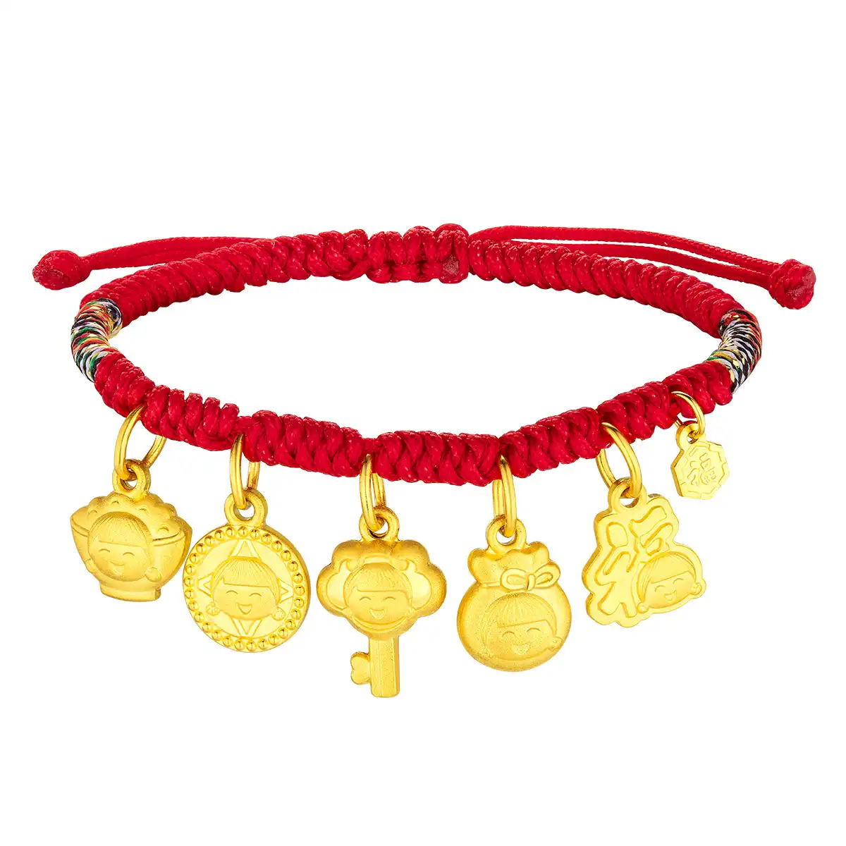 $t('六福珠寶')黄金串饰 - "婷婷「吉祥百宝」"999.9黄金串饰连手绳