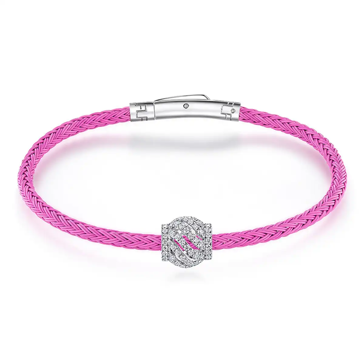 六福珠宝18K金串饰 - "波光粼粼"18K金(白色)钻石串饰