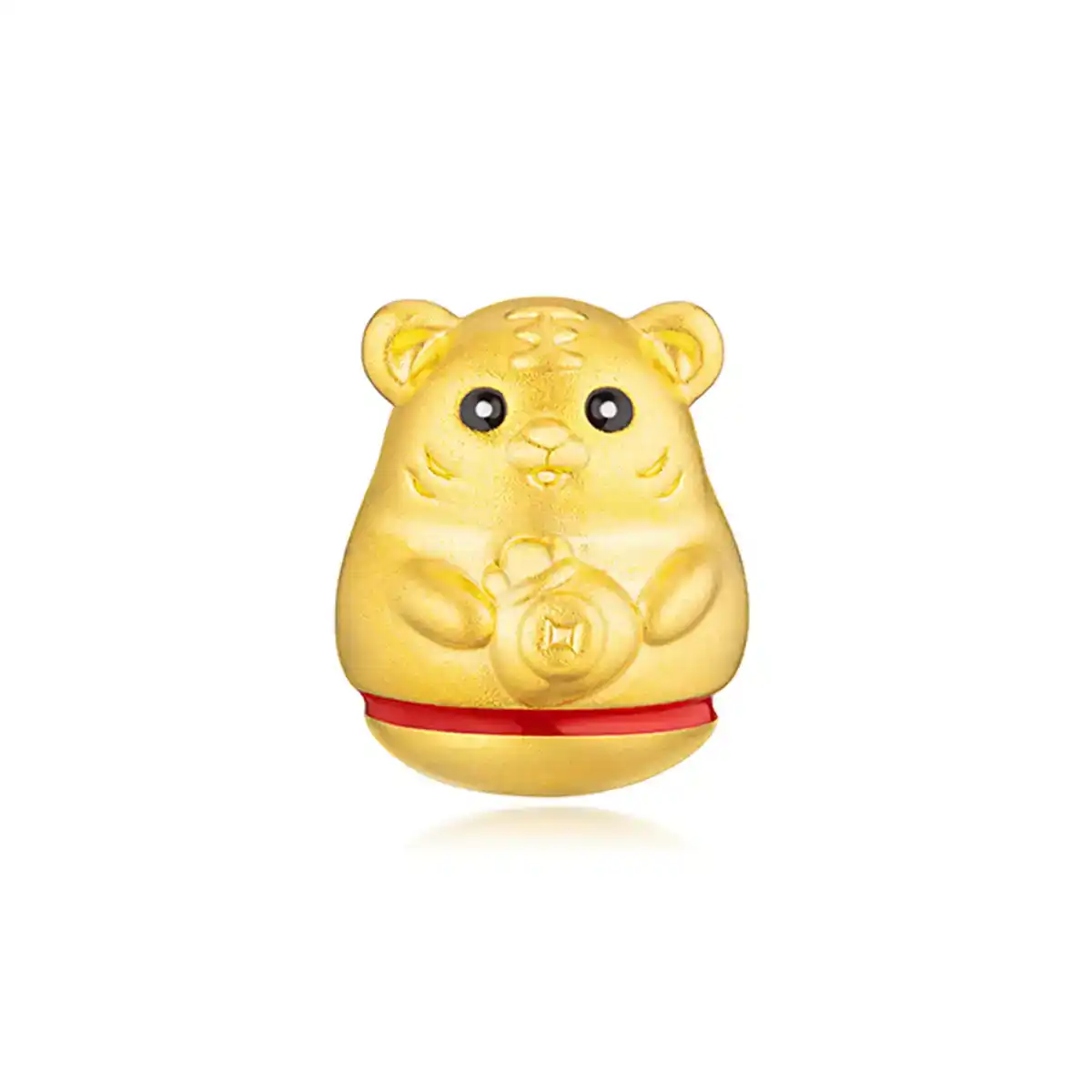 $t('六福珠寶')黃金串飾 - “不倒一族”十二生肖999足金串飾連手繩-"財運虎"(硬金工藝)