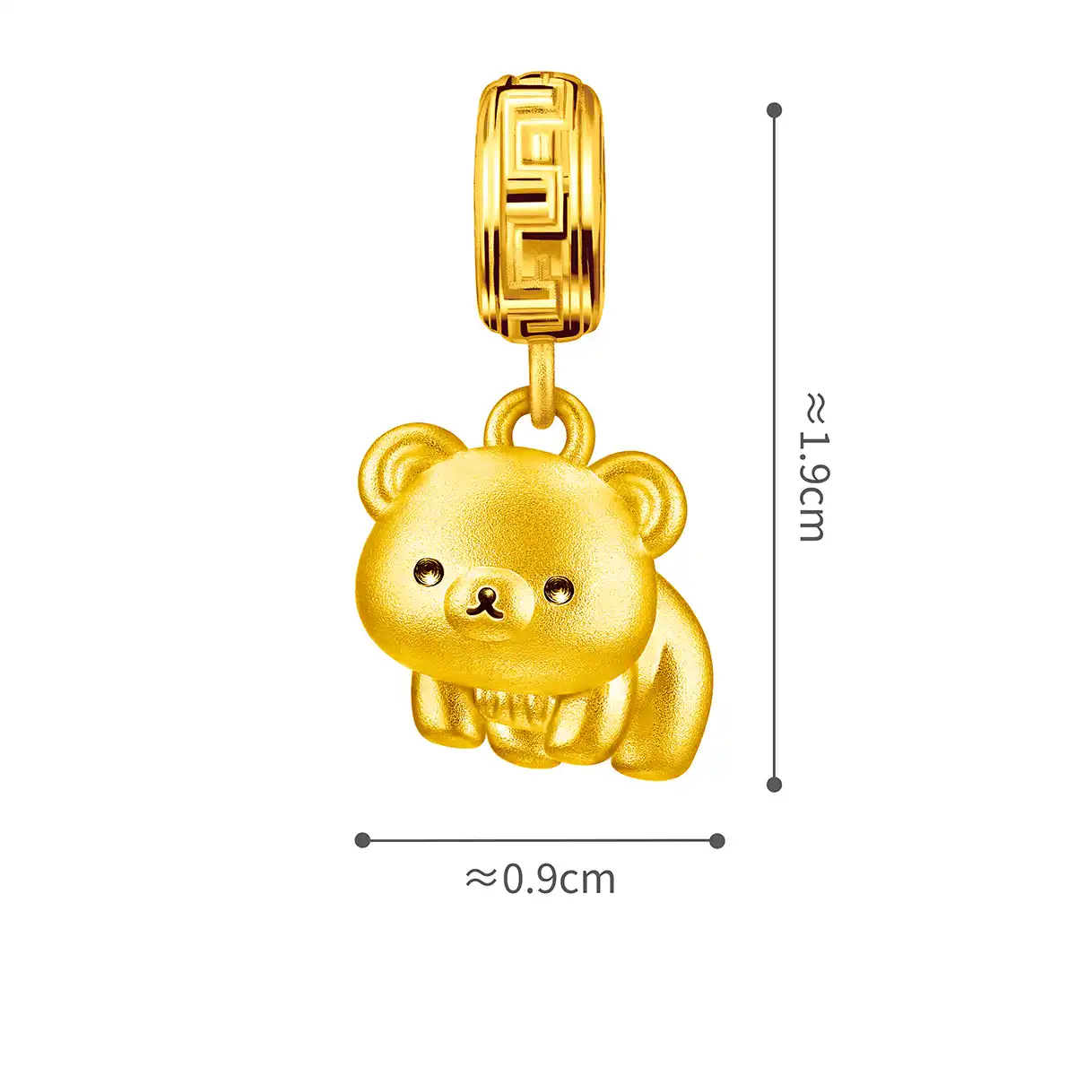 六福珠寶黃金串飾 - "茶小熊"999足金串飾