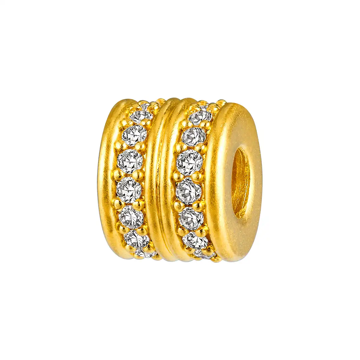 六福珠寶黃金串飾 - “金运钻珠”999足金鑽石串飾