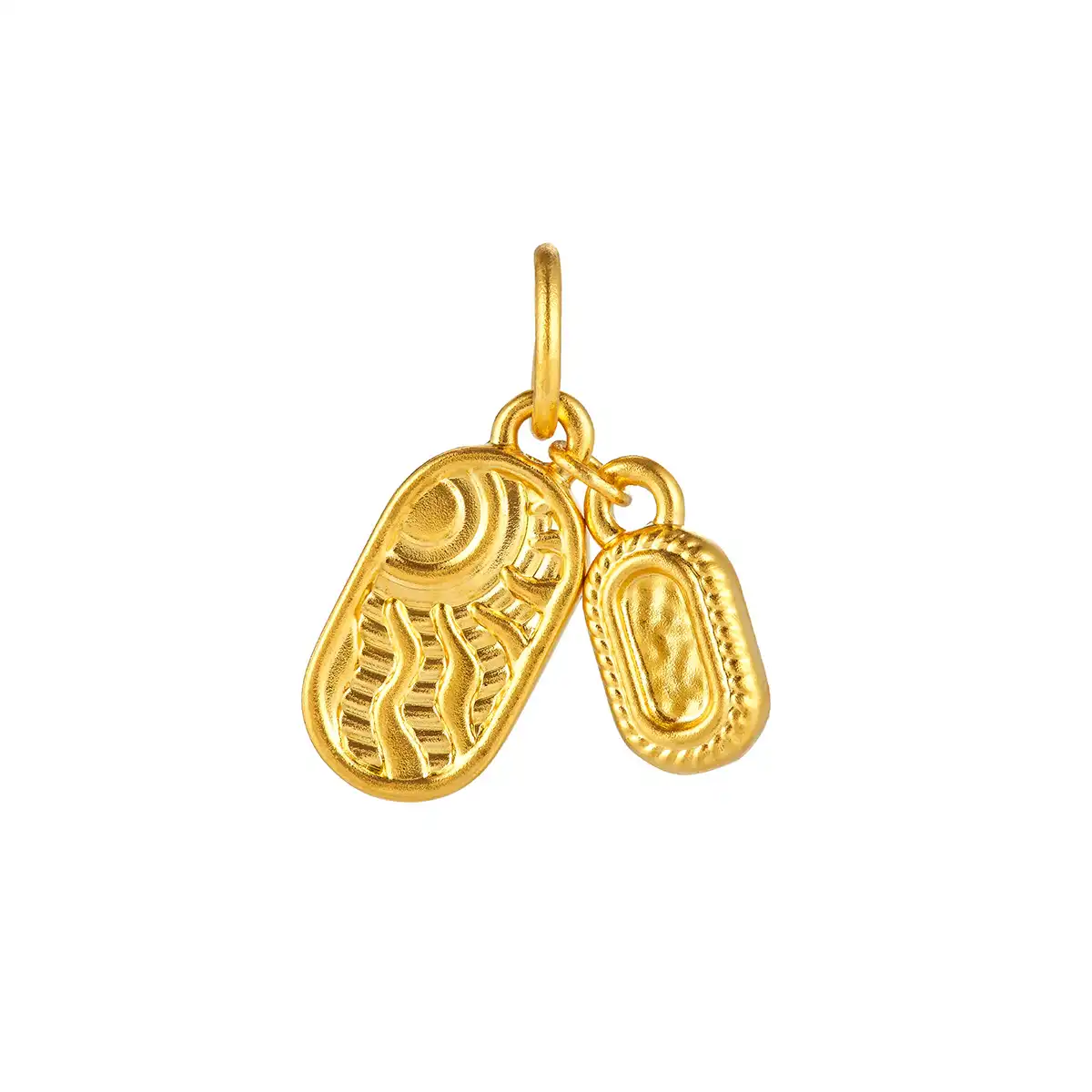 六福珠寶黄金串饰 - "绚日华章"999足金钻石鎏彩串饰