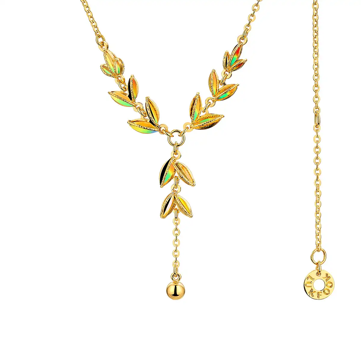 $t('六福珠寶')黃金頸鏈 - "冰‧鑽麥穗"999足金頸鏈