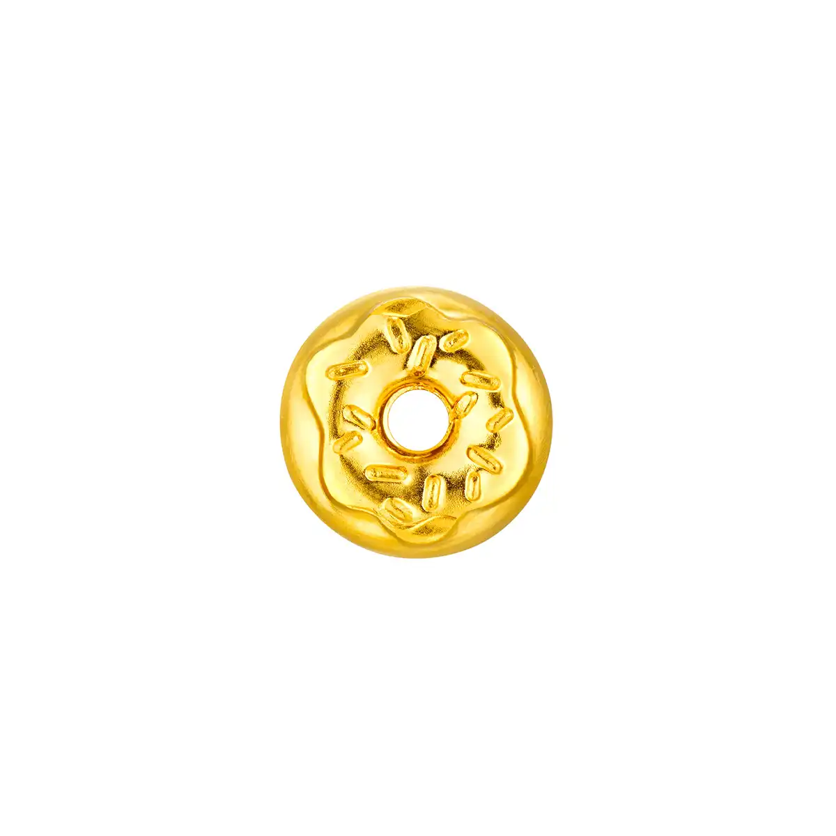 六福珠宝黄金金豆子 - “甜甜圈”999.9黄金(1克)–附送木塞玻璃瓶