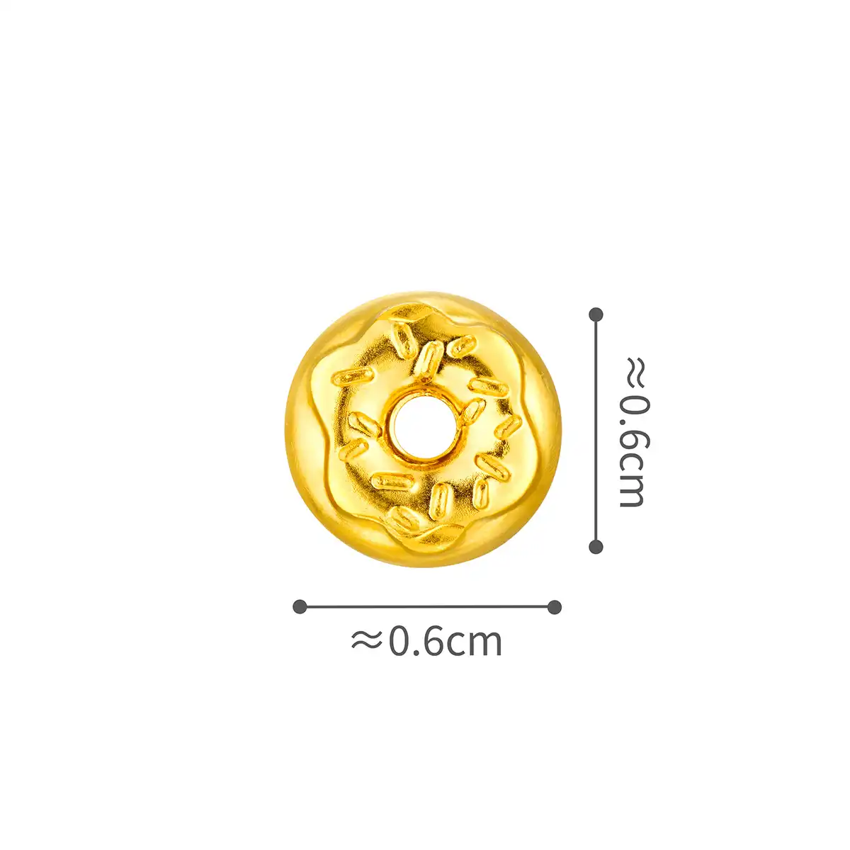 六福珠寶黃金金豆子 - “甜甜圈”999.9黃金(1克)–附送木塞玻璃瓶