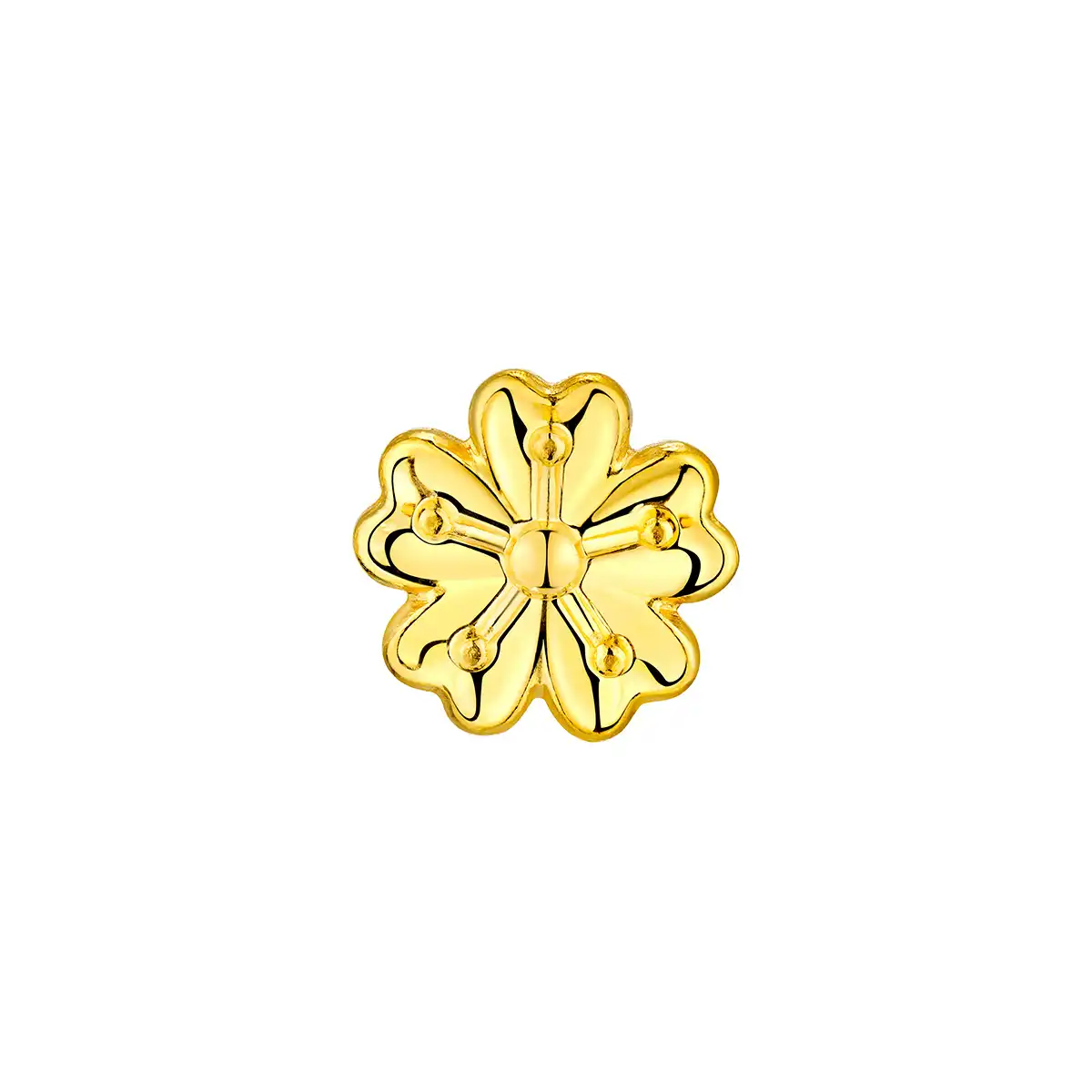 $t('六福珠寶')黃金金豆子 - “好運桃花”999.9黃金(1克)–附送木塞玻璃瓶