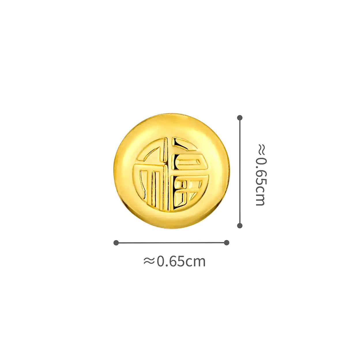 六福珠寶黃金金豆子 - “福豆”999.9黃金(1克)–附送木塞玻璃瓶