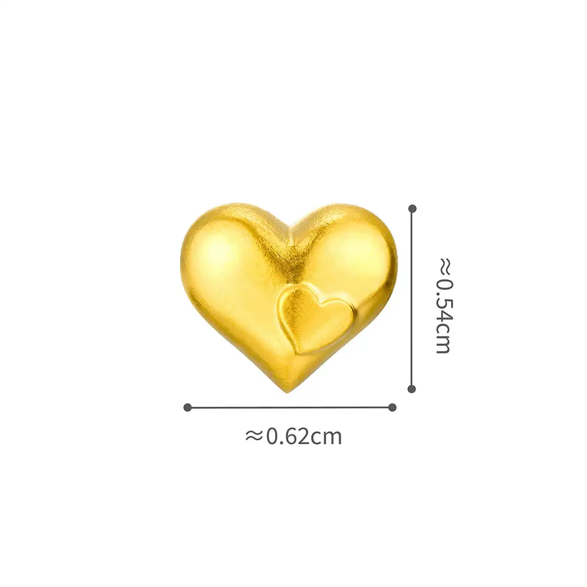 六福珠宝黄金金豆子 - “爱心金豆”999.9黄金(1克)–附送木塞玻璃瓶
