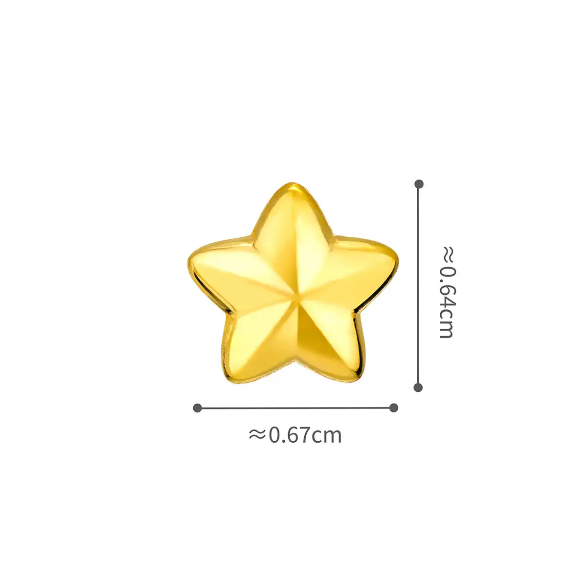 六福珠寶黃金金豆子 - “幸運星”999.9黃金(1克)–附送木塞玻璃瓶