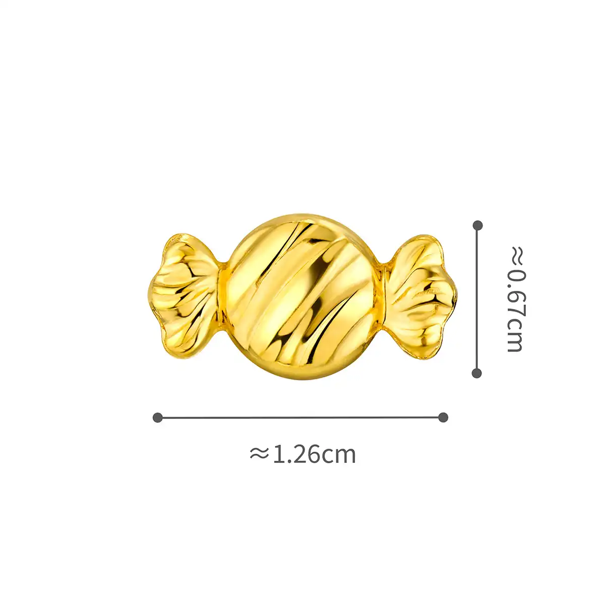 六福珠寶黃金金豆子 - “甜蜜糖果”999.9黃金(3克)–附送可愛貓瓶