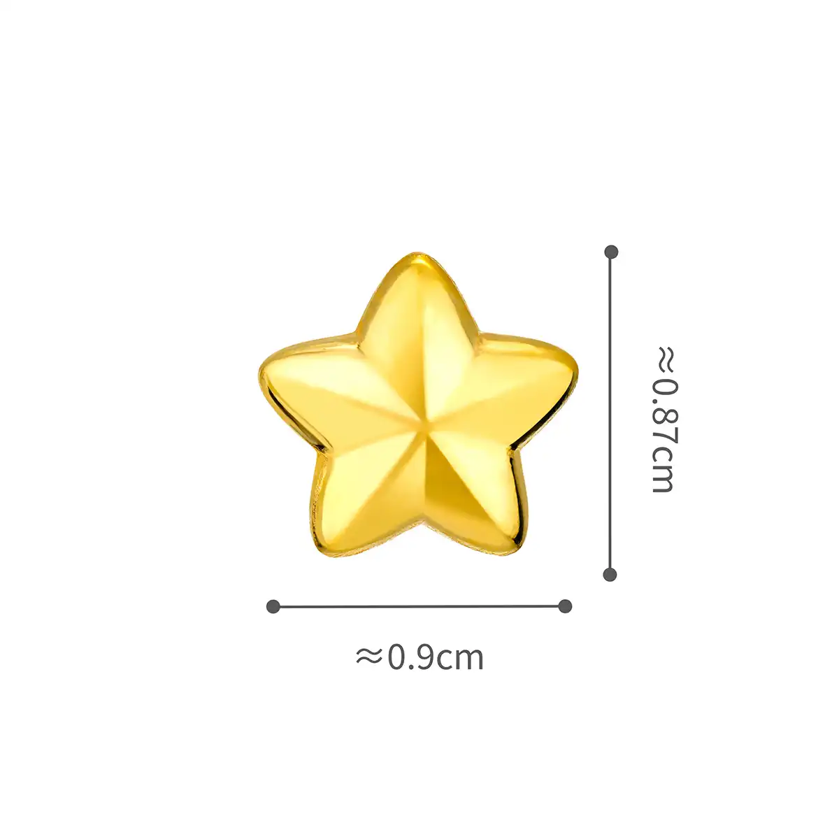 六福珠宝黄金金豆子 - “幸运星”999.9黄金(3克)–附送木塞玻璃瓶