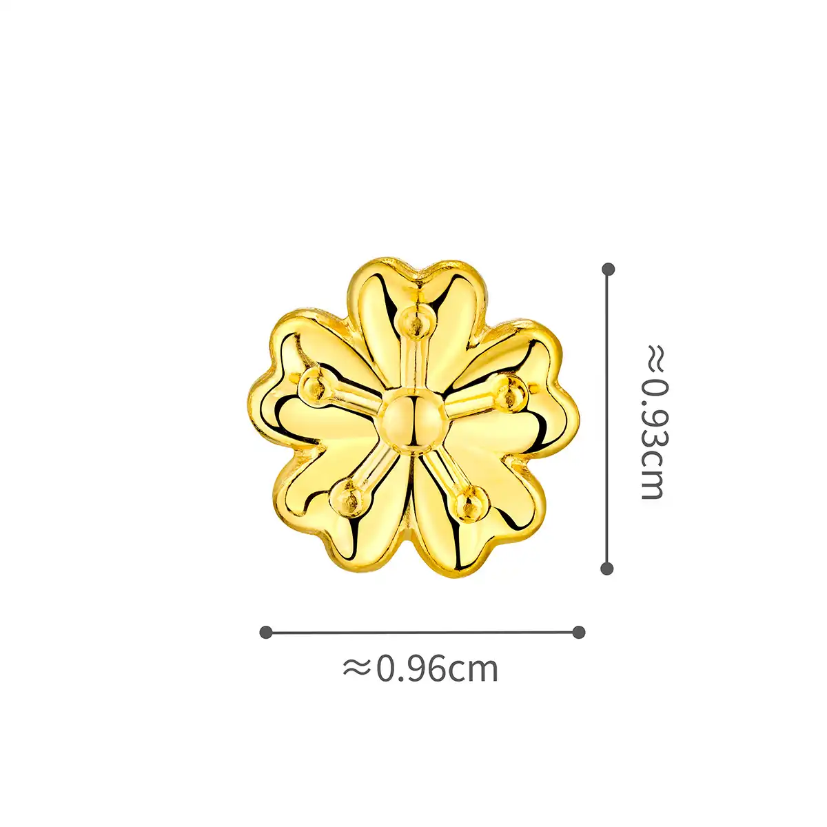六福珠寶黃金金豆子 - “好運桃花”999.9黃金(3克)–附送木塞玻璃瓶