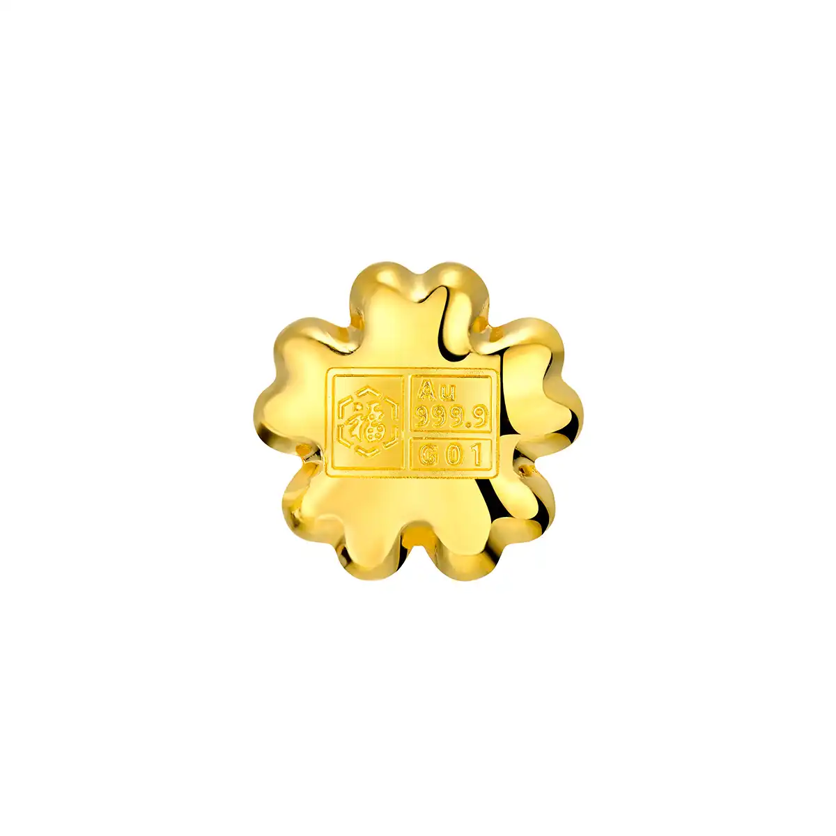 六福珠寶黃金金豆子 - “好運桃花”999.9黃金(3克)–附送木塞玻璃瓶