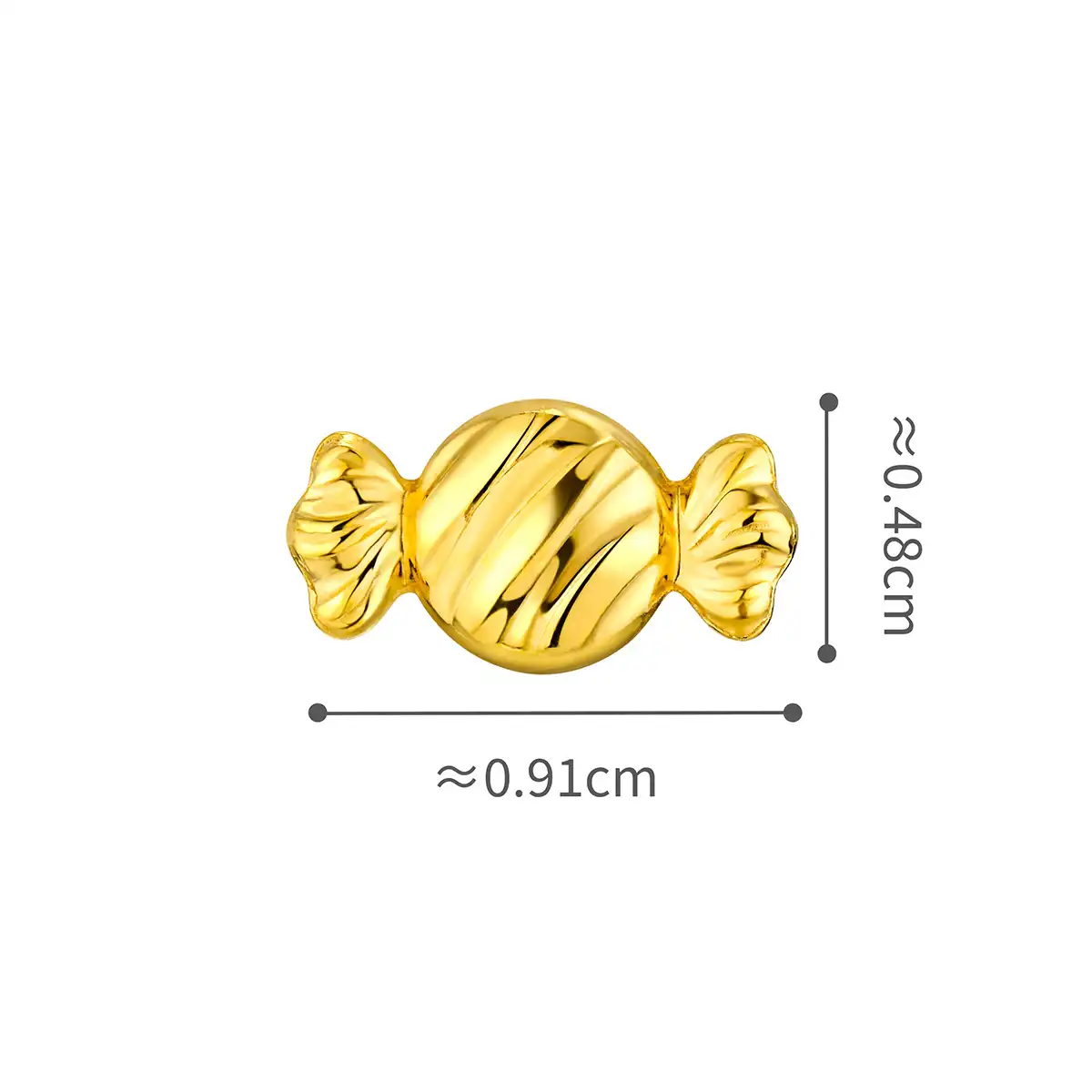 六福珠寶黃金金豆子 - “甜蜜糖果”999.9黃金(1克)–附送木塞玻璃瓶