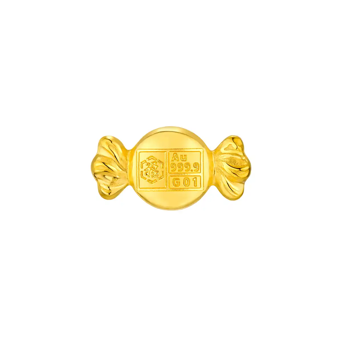 $t('六福珠寶')黃金金豆子 - “甜蜜糖果”999.9黃金(1克)–附送木塞玻璃瓶