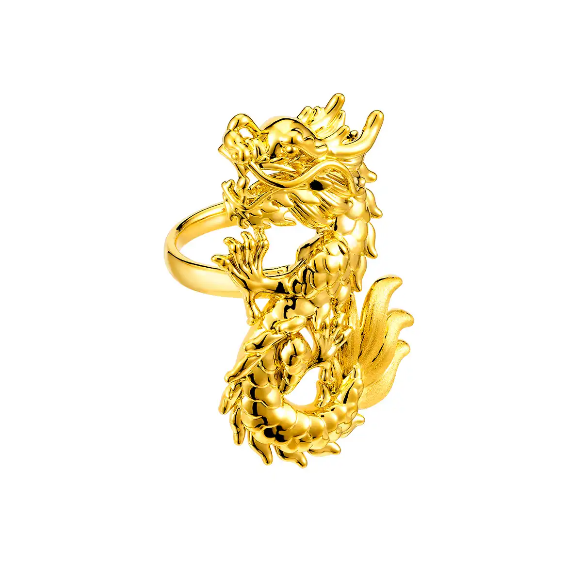 六福珠寶黃金戒指 - “龍”999足金戒指