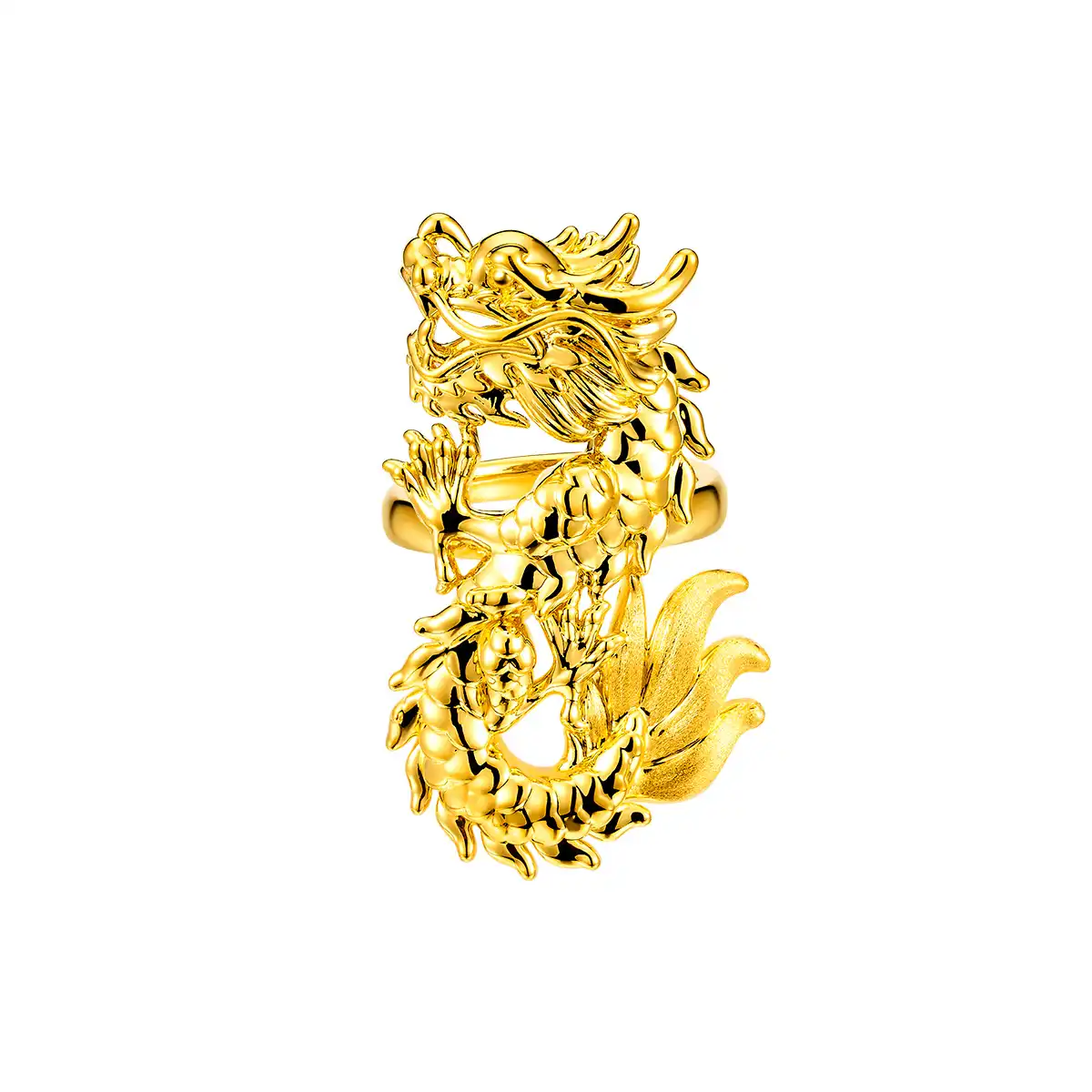 六福珠寶黃金戒指 - “龍”999足金戒指