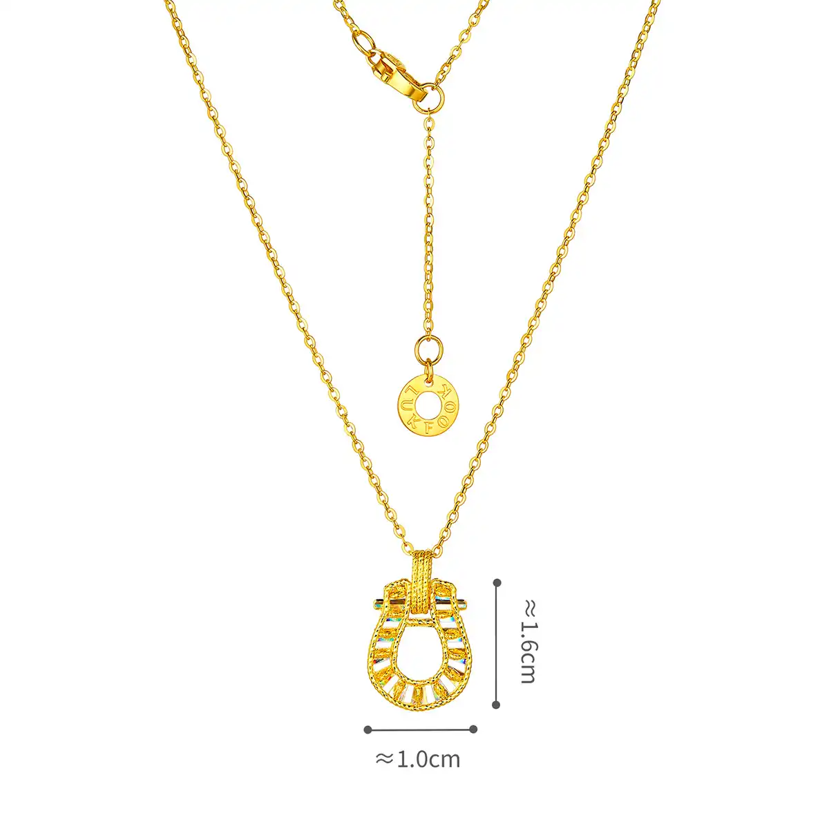 六福珠寶黃金頸鏈 - "冰‧鑽馬蹄"999足金頸鏈