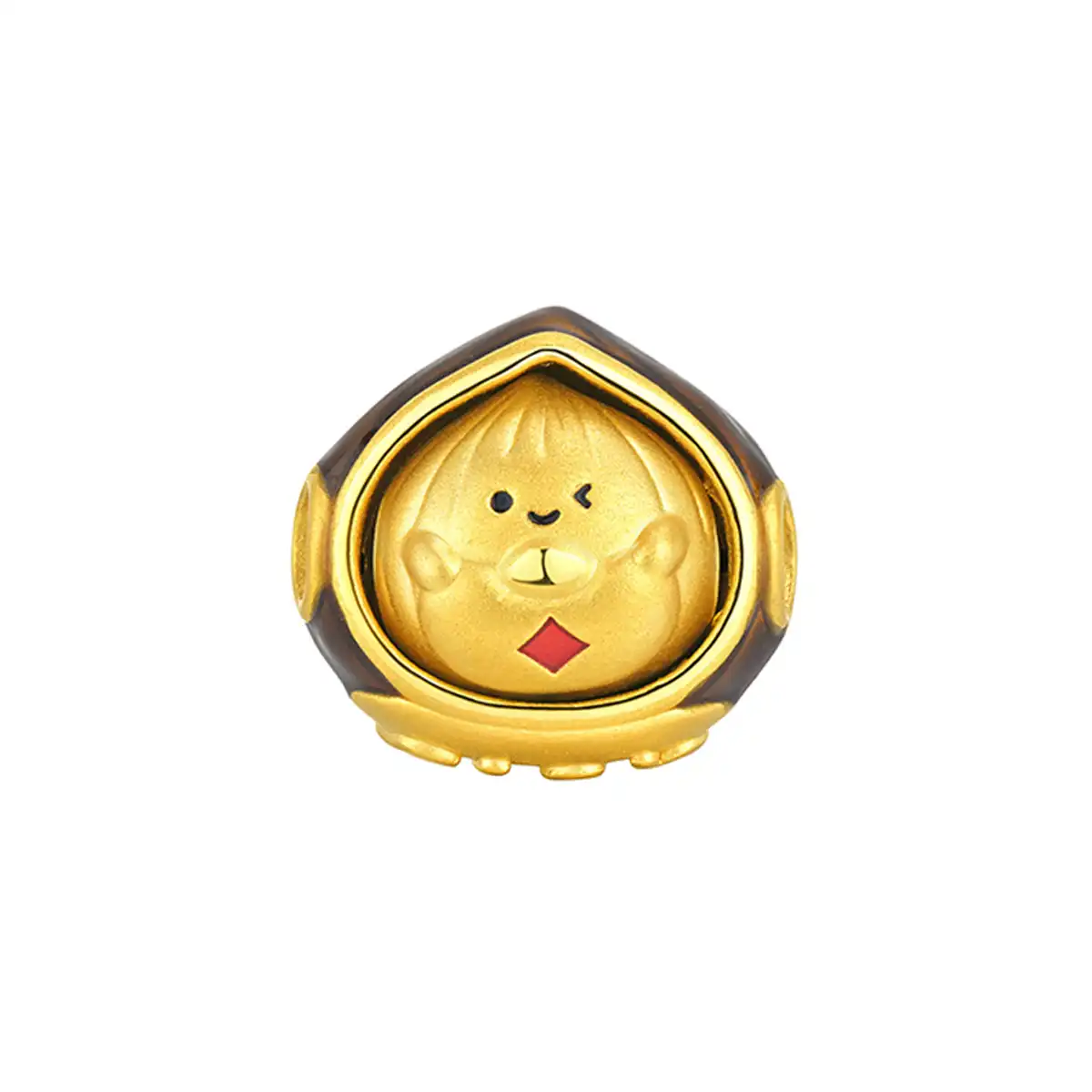 六福珠宝黄金串饰 - 「栗」刻富999足金串饰连手绳(趣味Max版）