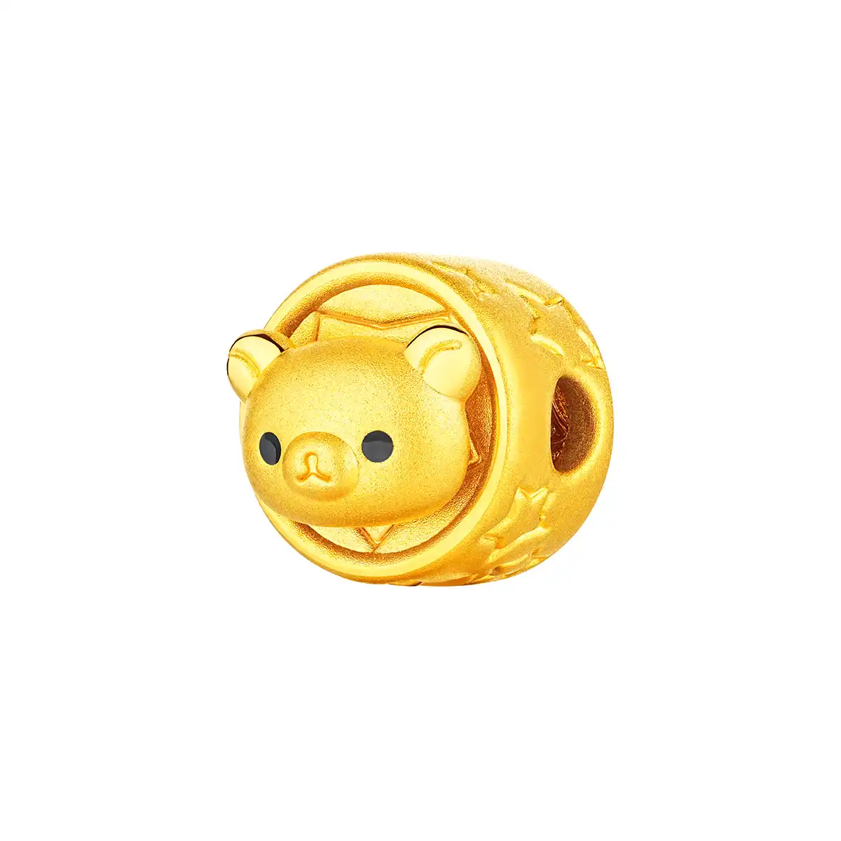 六福珠宝黄金串饰 - "小熊幸运星"999足金串饰连手绳