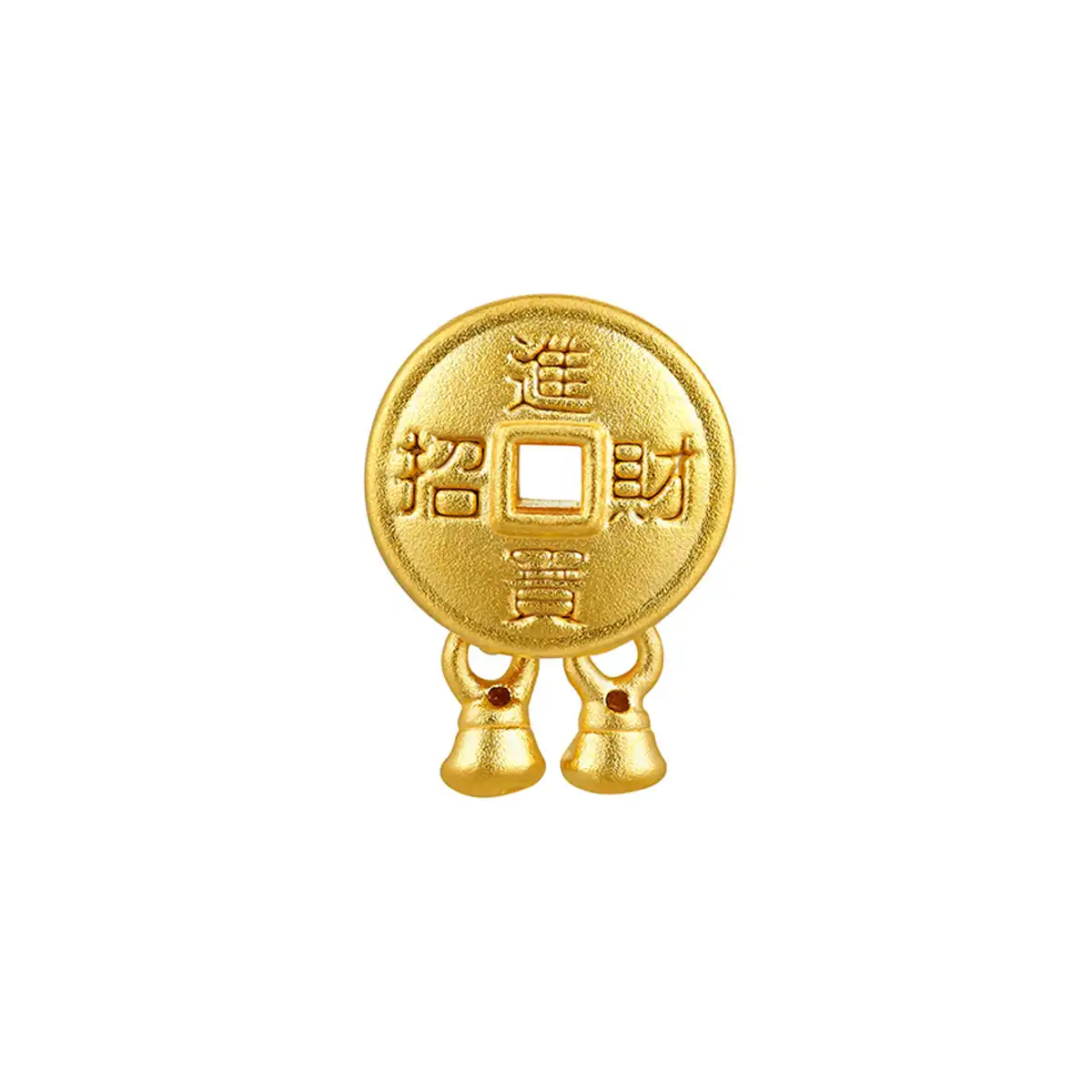 六福珠寶黃金串飾 - "Q版錢幣"999足金鎏彩串飾