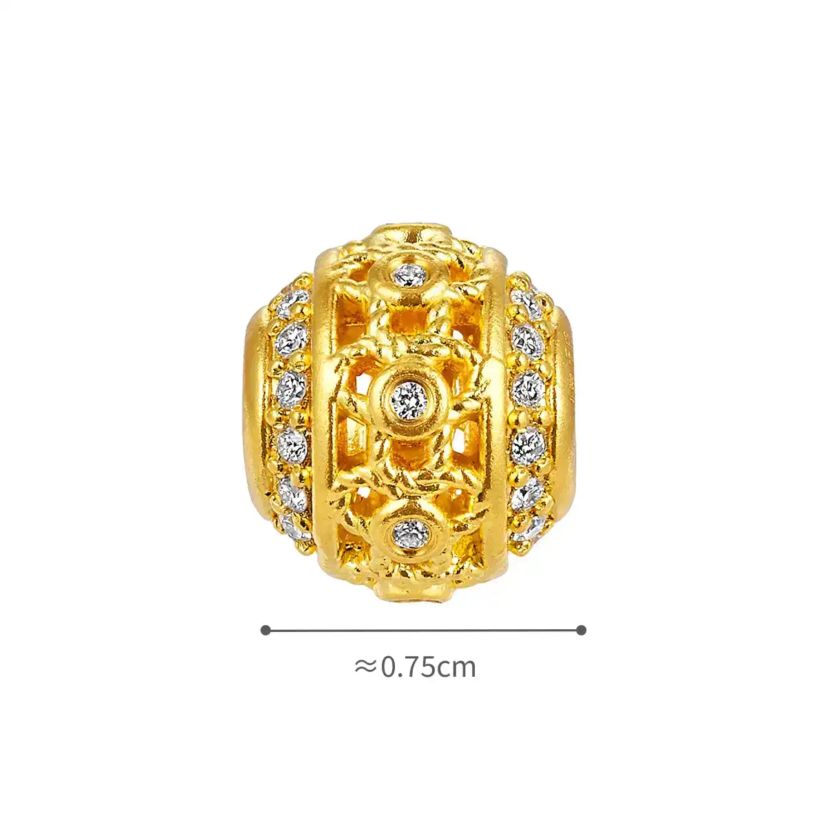六福珠寶黃金串飾 - “金鑽福珠”999足金鑽石串飾