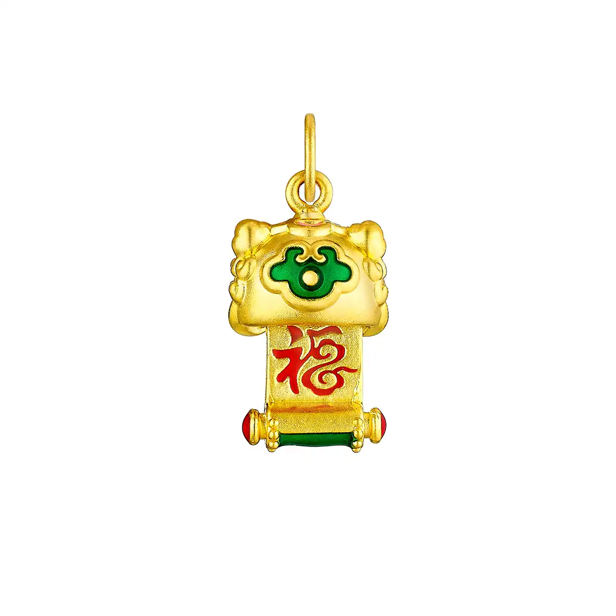 六福珠宝黄金串饰 - "吉狮纳福"999足金串饰连手绳