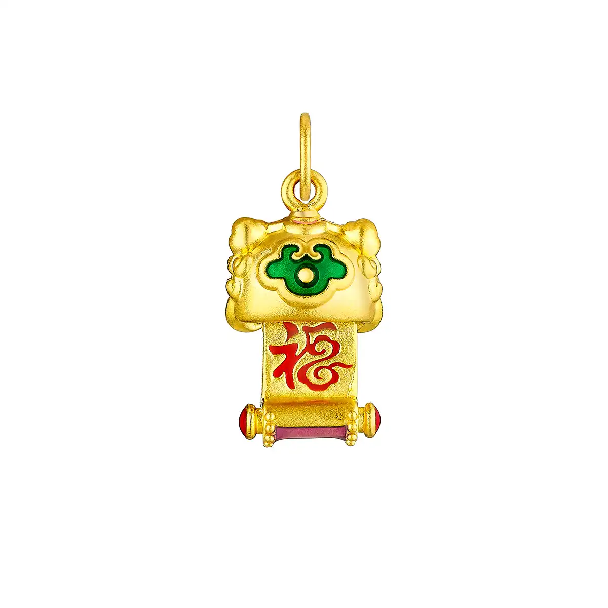 六福珠宝黄金串饰 - "万狮吉祥"999足金串饰连手绳