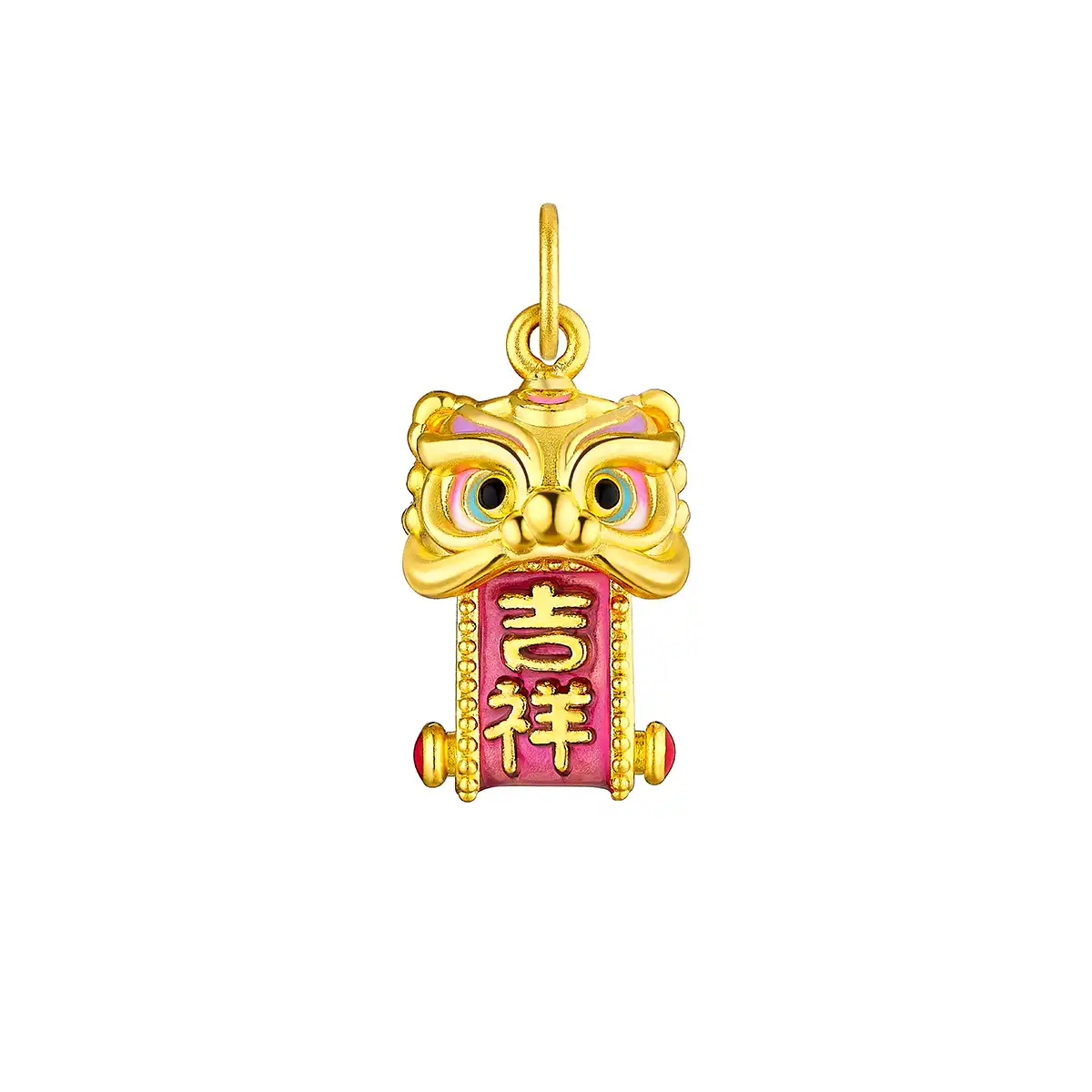 六福珠宝黄金串饰 - "万狮吉祥"999足金串饰连手绳