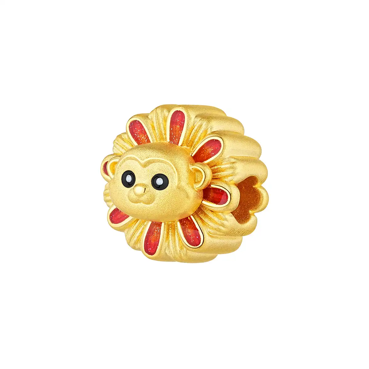 六福珠寶黃金串飾 - 十二生肖“靈猴花”999足金串飾連手繩 (微硬金工藝)