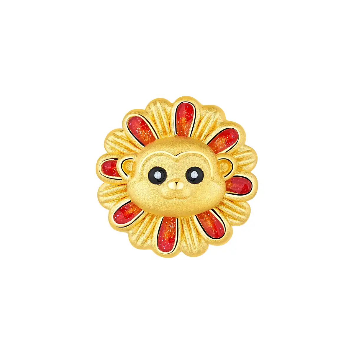 六福珠寶黃金串飾 - 十二生肖“靈猴花”999足金串飾連手繩 (微硬金工藝)
