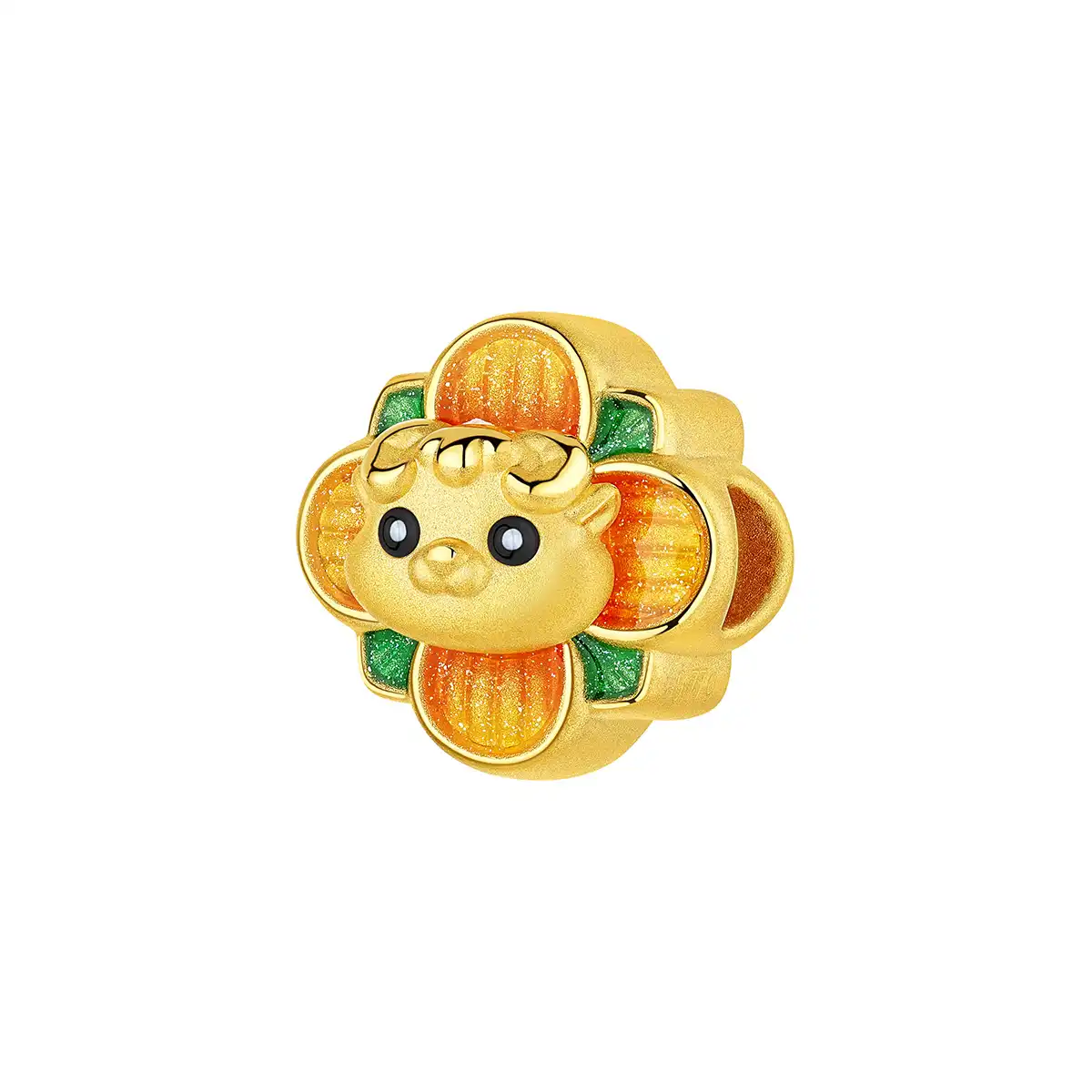 六福珠宝黄金串饰 - 十二生肖“吉羊花”999足金串饰连手绳 (微硬金工艺)