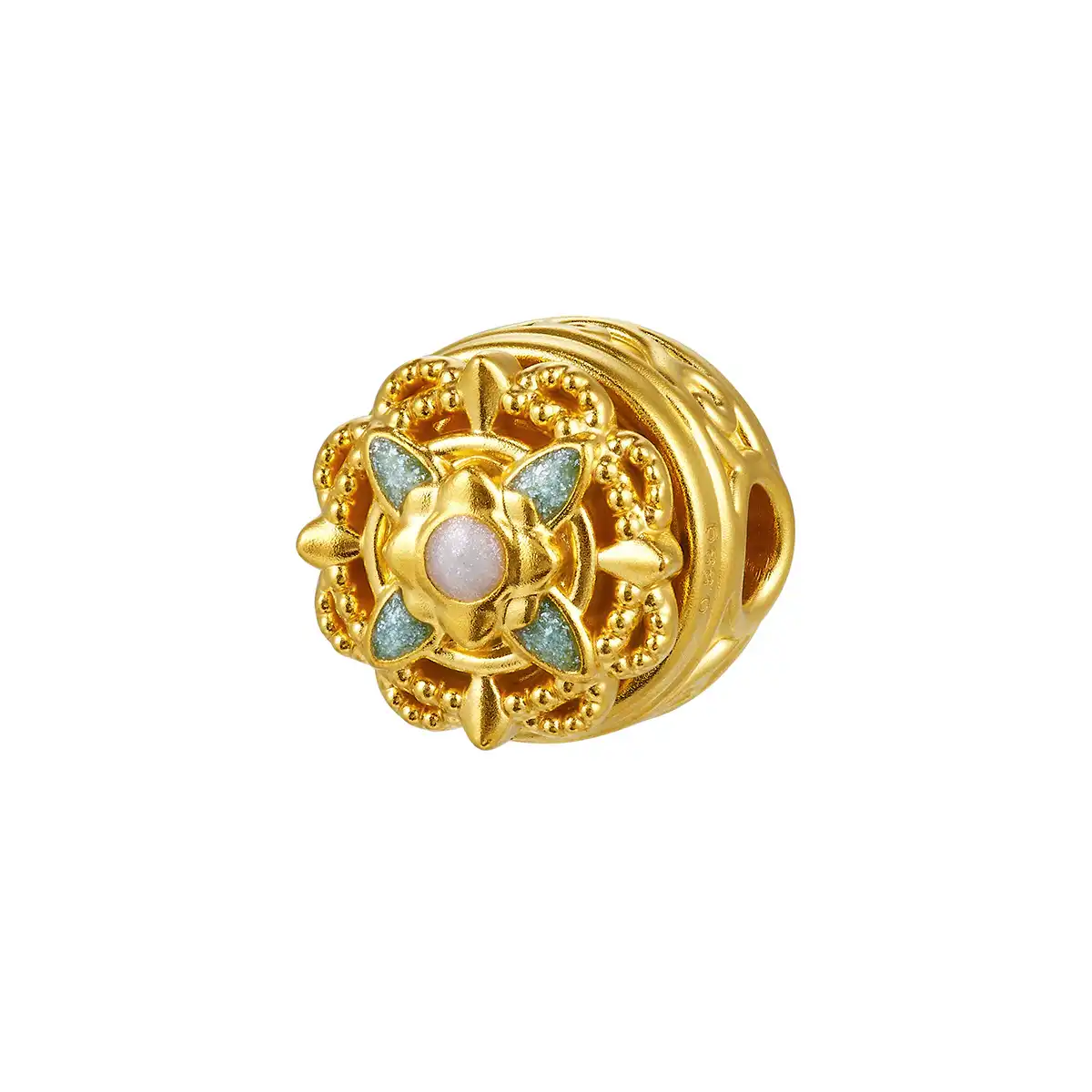 六福珠寶黃金串飾 - “花絲八角星”999足金串飾