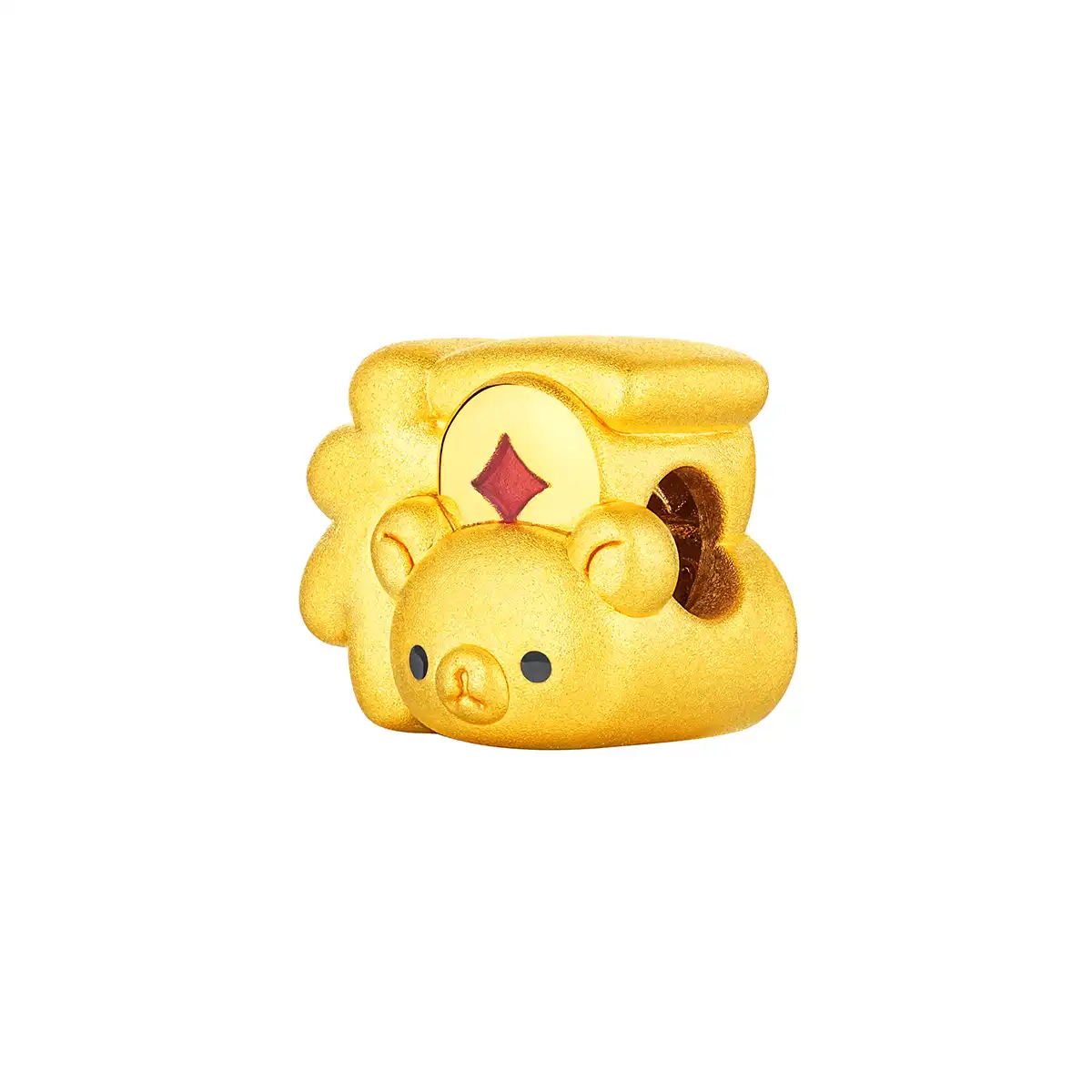 六福珠寶黃金串飾 - "熊福齊天"999足金串飾連手繩