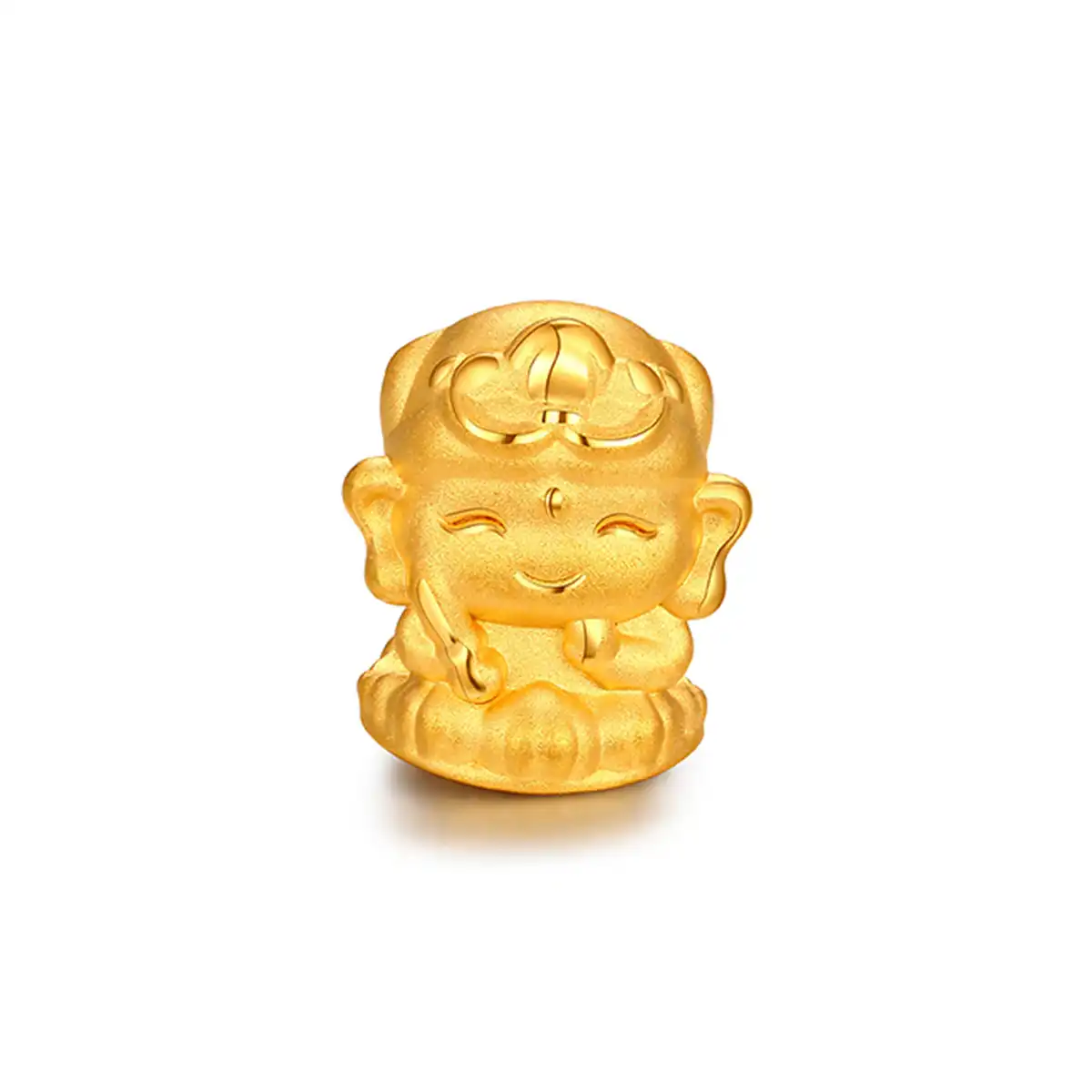 六福珠寶黃金串飾 - “文殊菩薩守護佛”999足金串飾連手繩