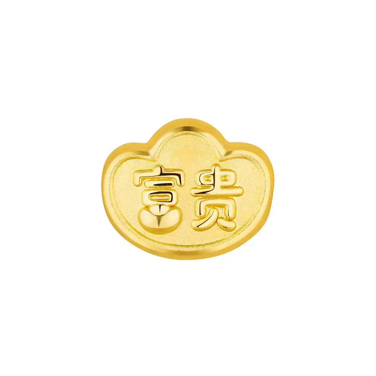 六福珠寶黃金串飾 - 十二生肖"富貴龍"元寶造型999足金串飾連手繩(微硬金工藝)