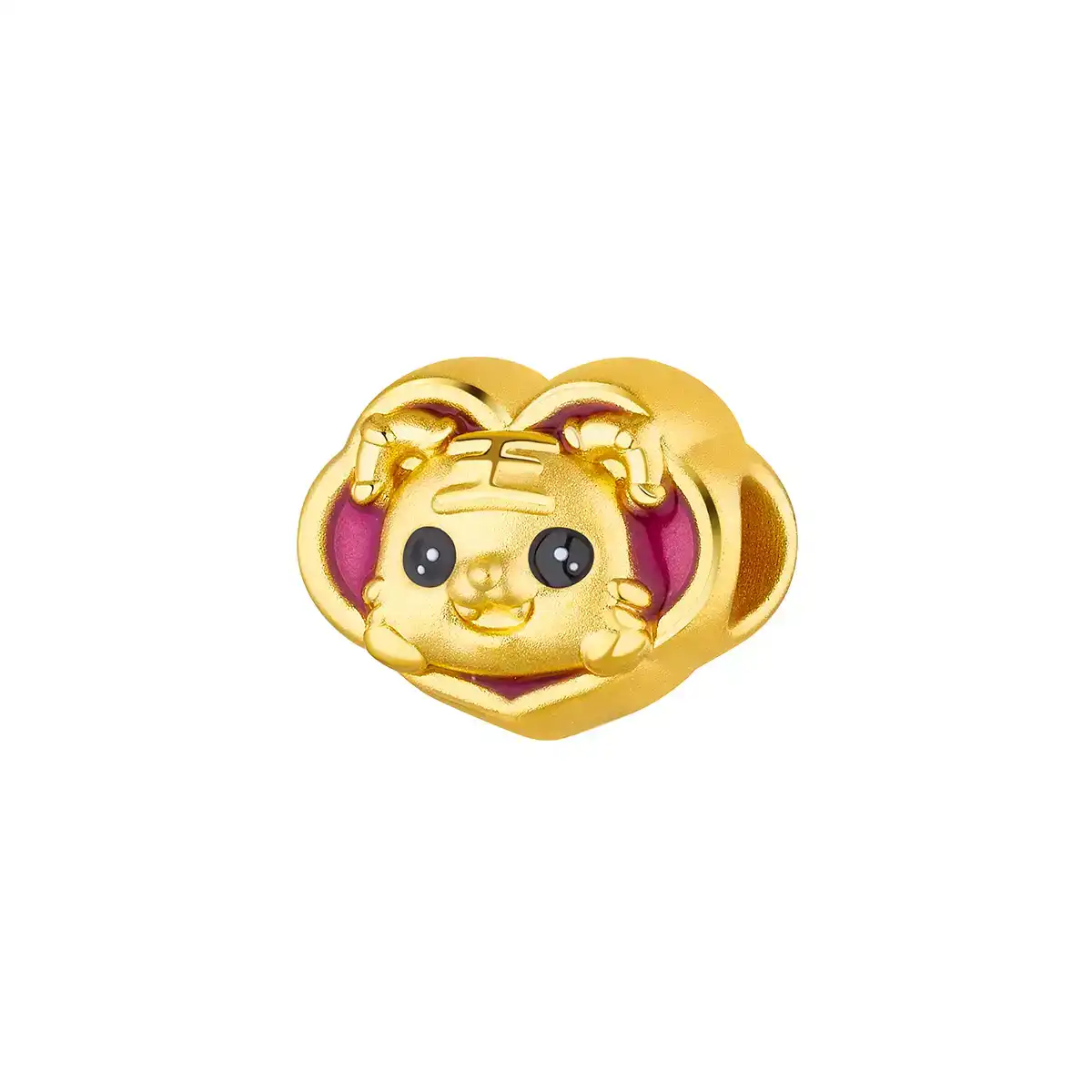 六福珠寶黃金串飾 - 十二生肖"吉祥虎"如意造型999足金串飾連手繩(微硬金工藝)