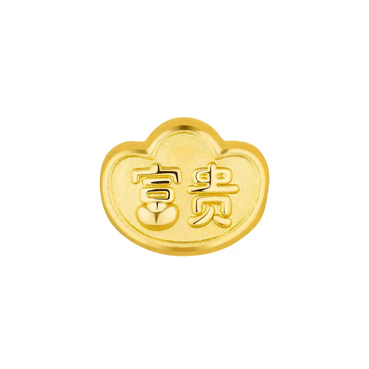 六福珠寶黃金串飾 - 十二生肖"富貴馬"元寶造型999足金串飾連手繩(微硬金工藝)