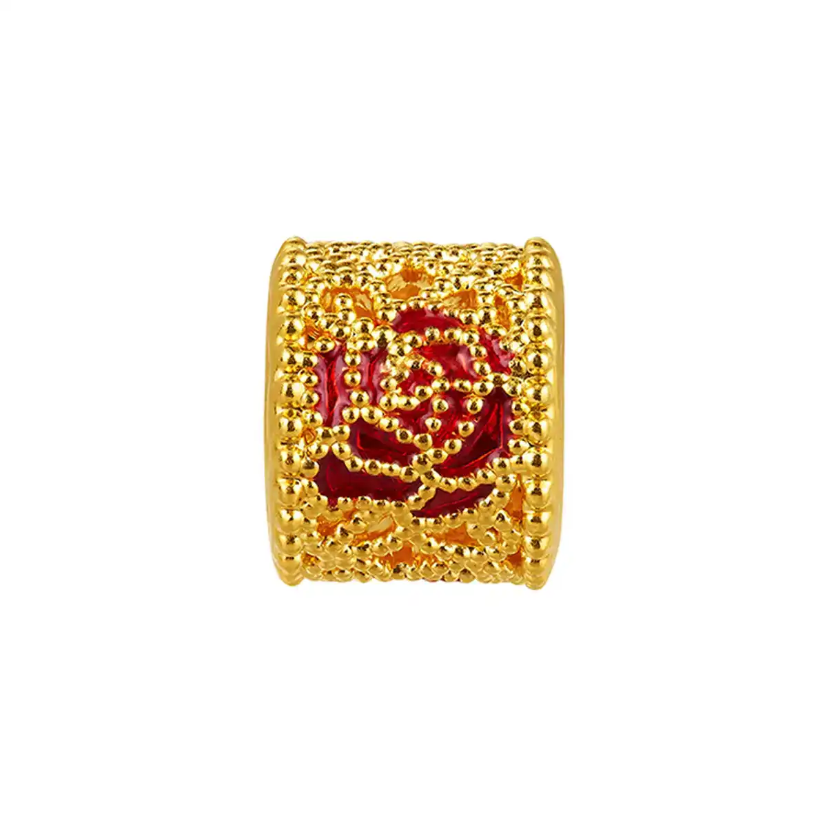 六福珠寶黃金串飾 - “花絲春日玫瑰”999足金串飾