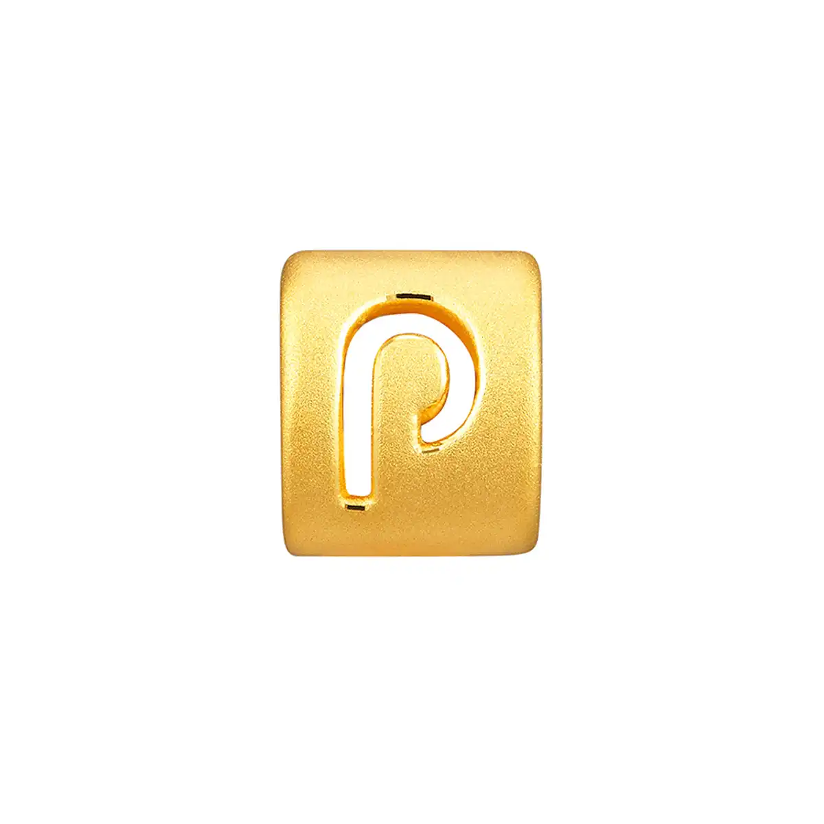 六福珠宝黄金串饰 - “P”英文字母999足金串饰